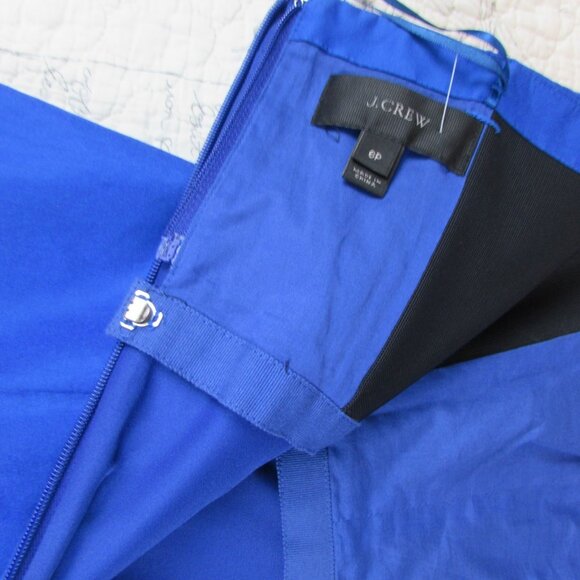 NEW Womens J. Crew Strapless Ruffle-hem cotton silk Dress in Faille Blue sz 6 P - Picture 5 of 8